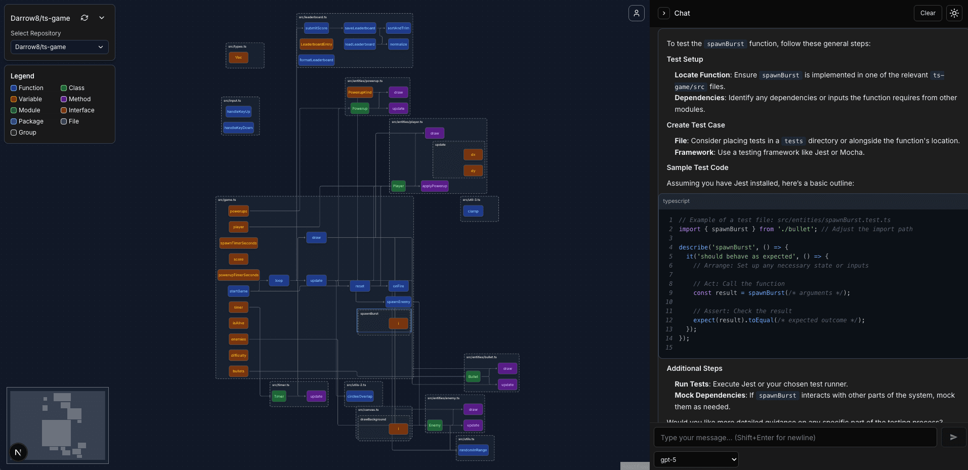 Vizflow graph and chat preview